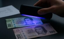 Imagen editorial sobre billetes falsos en México y medidas de seguridad financiera