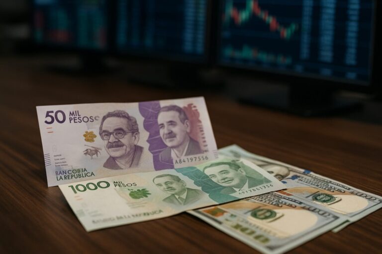 Cotización del peso colombiano frente al dólar durante jornada volátil del 8 de septiembre
