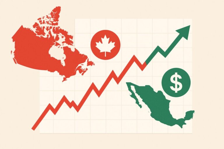 Gráfico financiero del tipo de cambio dólar canadiense México mostrando tendencia en divisas