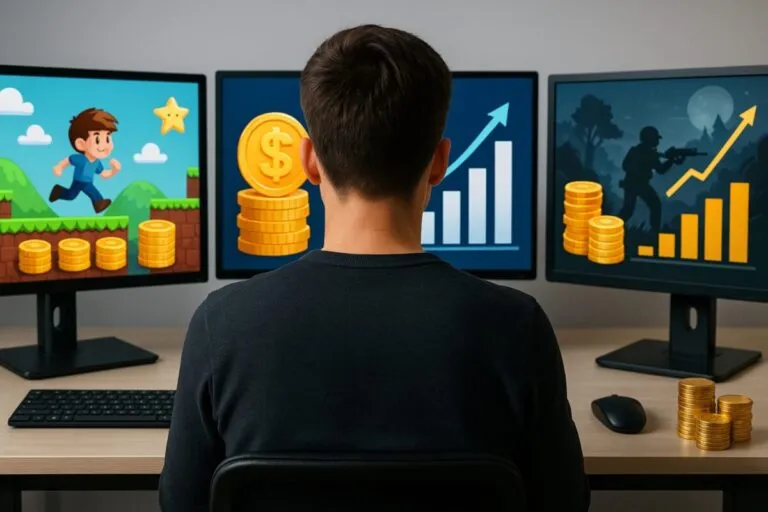 Diseño visual que representa cómo los videojuegos influyen en el consumo digital y las decisiones económicas en España