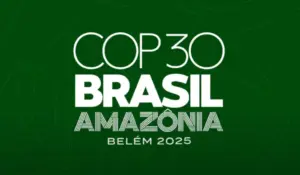 Representación del negocio sostenible con líderes empresariales trabajando en iniciativas climáticas rumbo a la COP30.