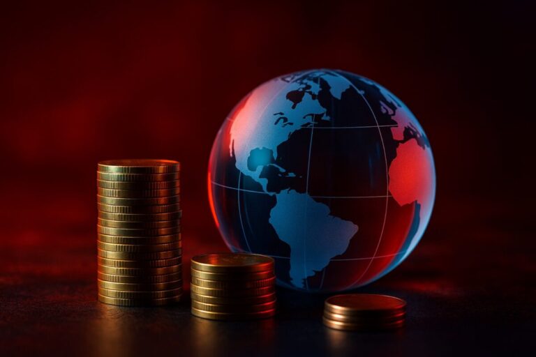 Gráfica de desaceleración económica global según OCDE, mostrando previsiones de crecimiento para 2024 y 2026