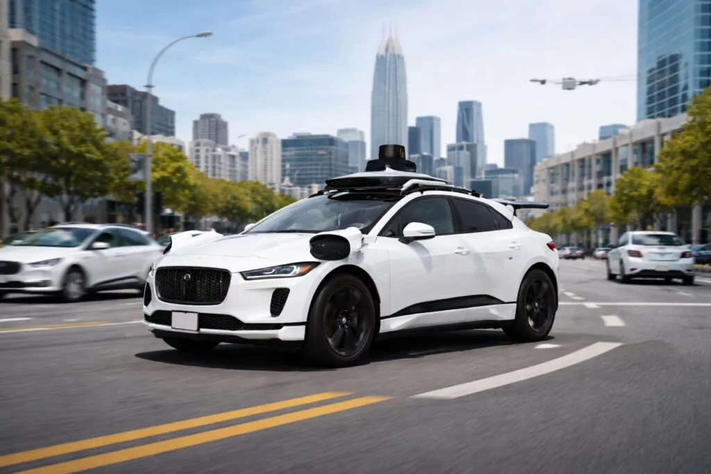Autos autónomos en calles urbanas ilustran el avance de los robotaxis y su impacto en la movilidad urbana
