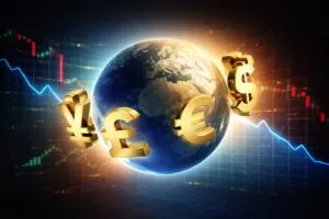 Representación visual del impacto de la desaceleración económica global en consumo, empleo e inflación