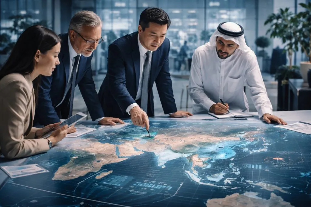 Empresarios internacionales analizan mapa global con enfoque en mercados emergentes y expansión de empresas chinas en Asia y Medio Oriente