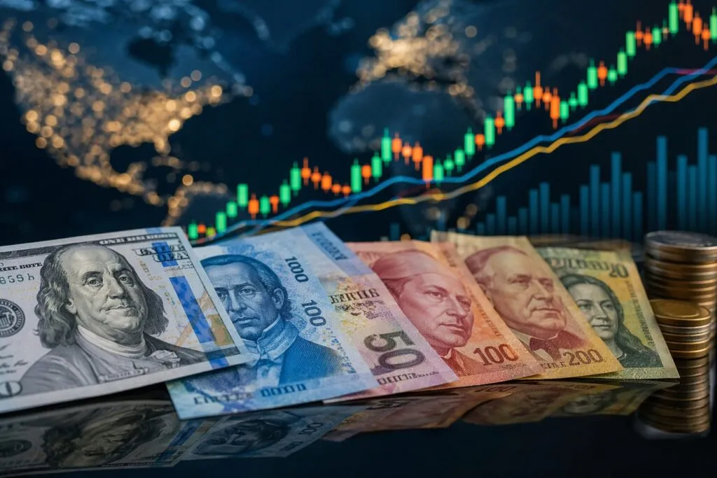 monedas de América Latina frente al dólar impulsadas por tasas altas y materias primas