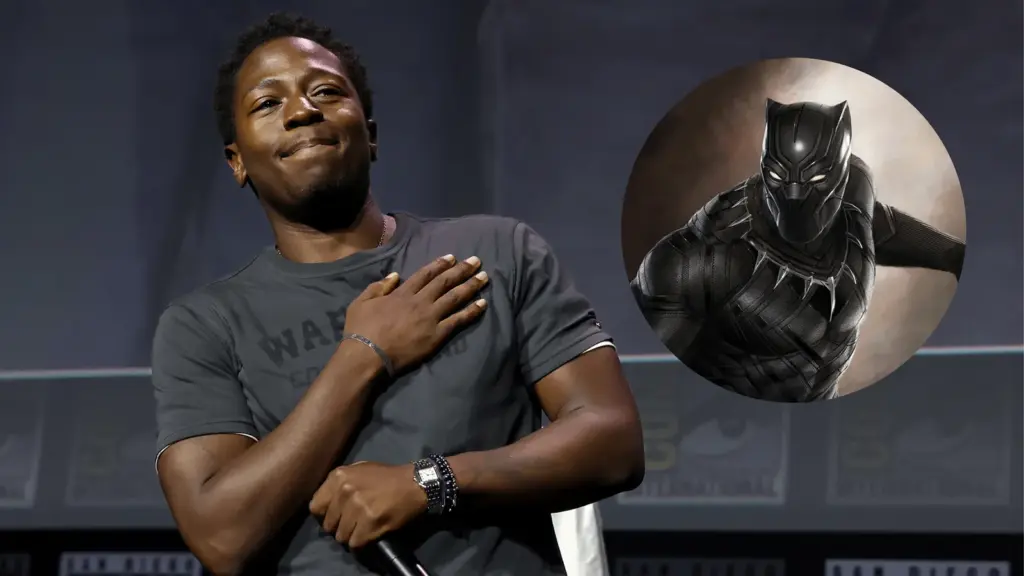 David Jonsson presentado como el nuevo Black Panther durante el panel de Marvel Studios en la Comic-Con.