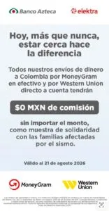 Banco Azteca y Elektra respaldan a damnificados en Colombia